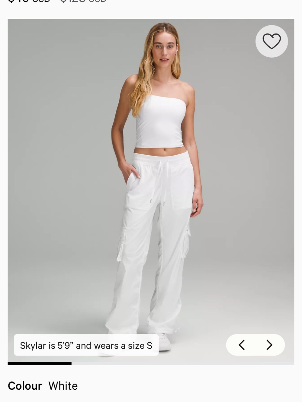 lululemon athletica White Wide-Leg Cargo Pants